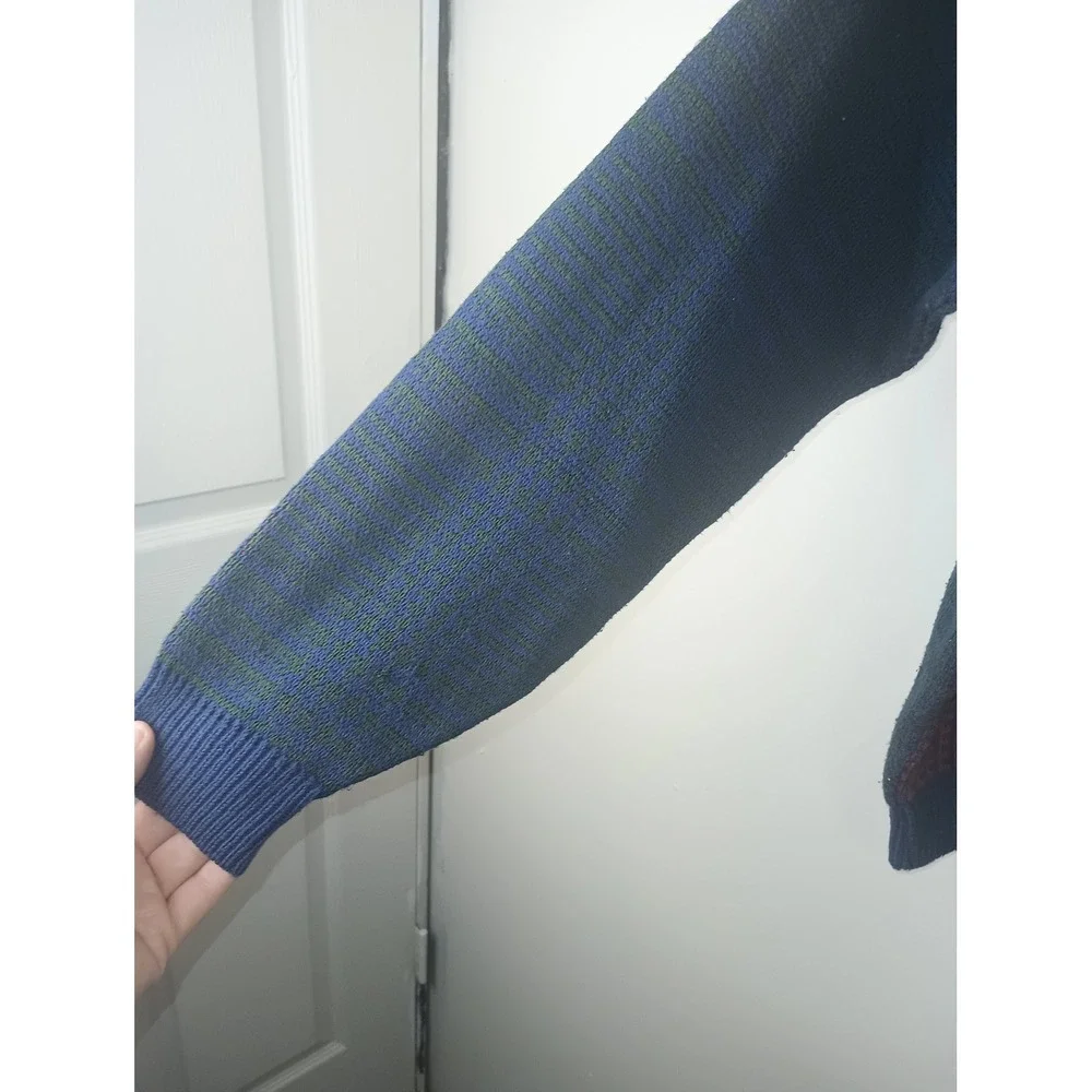 Vantage Custom Classics Vintage Golf Knit Sweater Navy Blue Cotton USA‎ Womens L
